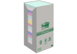 Memoblok Post-it 654-RTP 76x76mm recycled rainbow pastel