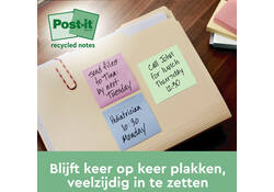 Memoblok Post-it 654-RTP 76x76mm recycled rainbow pastel
