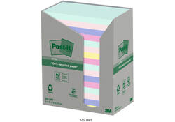 Memoblok Post-it 655-RPT 76x127mm recycled rainbow pastel