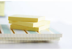 Memoblok Post-it 655 76x127mm recycled geel 16x100 vel