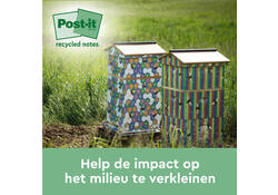 Memoblok Post-it 655 76x127mm recycled geel 16x100 vel