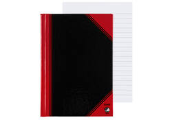 Notitieboek Bantex zwart/rood A6 lijn 70gr 96vel