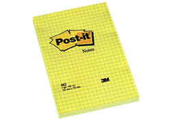 Memoblok Post-it 662 102x152mm ruit geel