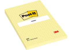 Memoblok Post-it 662 102x152mm ruit geel