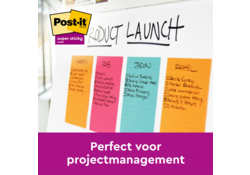 Memoblok Post-it 6845 Super Sticky 203x152mm assorti