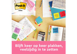 Memoblok Post-it 655 76x127mm 100 vel per blok neon geel