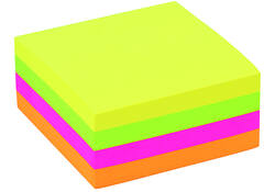 Memoblok Quantore 76x76mm neon kleuren assorti 4 kleuren