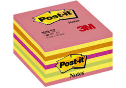 Memoblok Post-it 2028 76x76mm kubus neon kleuren