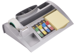 Bureau organiser Post-it C50 zilvergrijs incl inhoud