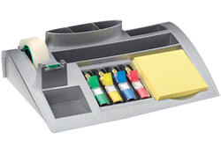 Bureau organiser Post-it C50 zilvergrijs incl inhoud