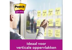 Memoblok Post-it 655 Super Sticky 76x127mm geel 14+2 gratis