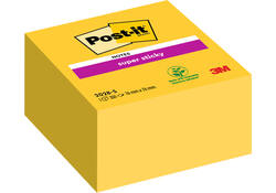 Memoblok Post-it 2028 Super Sticky 76x76mm kubus neon geel