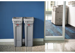 Deksel Rubbermaid Slim Jim Vented gesloten met swingsysteem grijs