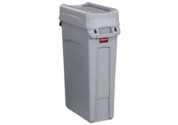 Deksel Rubbermaid Slim Jim Vented gesloten met swingsysteem grijs
