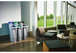 Deksel Rubbermaid Slim Jim Recyclestation inwerpopening voor gemengde recycling grijs