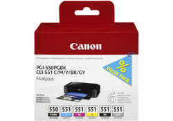 Inktcartridge Canon PGI-550 + CLI-551 zwart + 5 kleuren