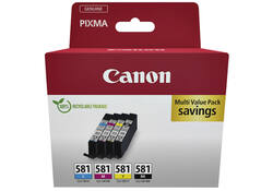 Inktcartridge Canon CLI-581 zwart + 3 kleuren
