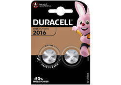 Batterij Duracell knoopcel 2xCR2016 lithium Ø20mm 3V-90mAh