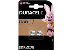Batterij Duracell knoopcel 2xLR43 alkaline Ø11,6mm 2 stuks