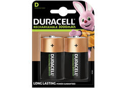 Batterij oplaadbaar Duracell 2xD 3000mAh Plus