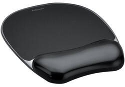 Muismat met polssteun Fellowes Crystals gel transparant zwart