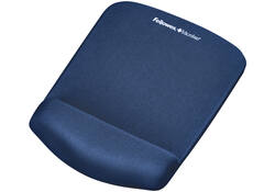 Muismat met polssteun Fellowes Plush Touch blauw