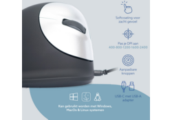 Muis R-Go Ergonomisch HE Break Draad Rechts M