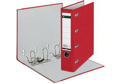 Giro-bank ordner Leitz A4 met dubbele mechaniek 80mm PP rood