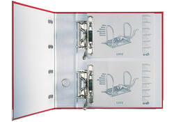 Giro-bank ordner Leitz A4 met dubbele mechaniek 80mm PP rood
