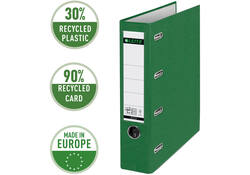 Giro-/bank ordner Leitz A4 met dubbele mechaniek 80mm PP groen