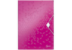 Elastomap Leitz WOW A4 3 kleppen PP roze