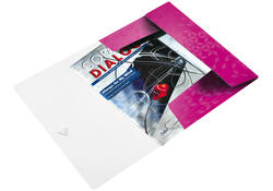 Elastomap Leitz WOW A4 3 kleppen PP roze