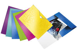 Elastomap Leitz WOW A4 3 kleppen PP roze