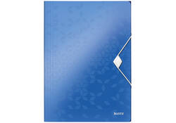 Elastomap Leitz WOW A4 3 kleppen PP blauw