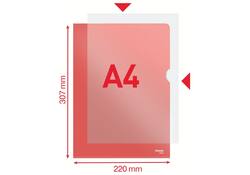 Insteekmap L-model Esselte standaard A4 0.11mm PP rood 100 stuks
