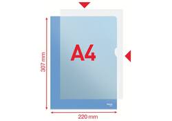 Insteekmap L-model Esselte standaard A4 0.11mm PP blauw 100 stuks