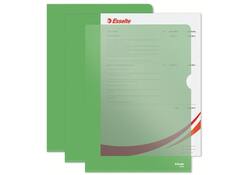 Insteekmap L-model Esselte standaard A4 0.11mm PP groen 100 stuks
