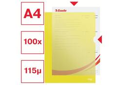 Insteekmap L-model Esselte standaard A4 0.11mm PP geel 100 stuks