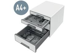 Ladenblok Leitz Wow Cube A4 maxi 4 laden wit/grijs