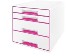Ladenblok Leitz WOW 4 laden wit/roze