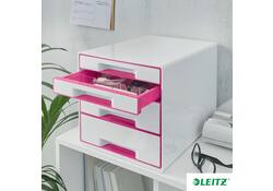Ladenblok Leitz WOW 4 laden wit/roze