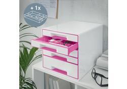 Ladenblok Leitz WOW 5 laden wit/roze
