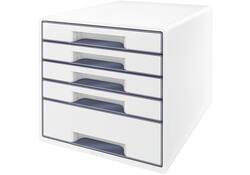 Ladenblok Leitz Wow Cube A4 maxi 5 laden wit/grijs