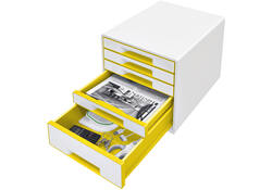 Ladenblok Leitz WOW Cube 5 laden wit/geel