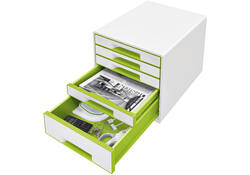 Ladenblok Leitz WOW Cube 5 laden wit/groen
