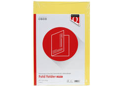 Vouwmap Quantore Folio ongelijke zijde 250gr geel