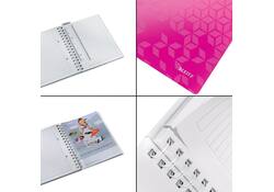 Notitieboek Leitz WOW A5 spiraal PP lijn roze