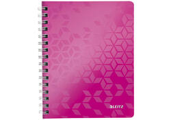 Notitieboek Leitz WOW A5 spiraal PP lijn roze