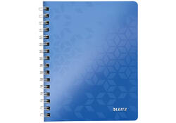 Notitieboek Leitz WOW A5 spiraal PP lijn blauw