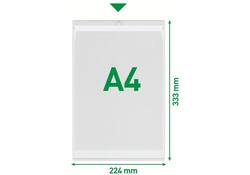Insteekmap U-model Leitz Premium met ophangoog 0.20mm PVC A4 transparant 50 stuks